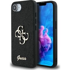 Etui Guess Fixed Glitter Big 4G do       iPhone 16e czarny