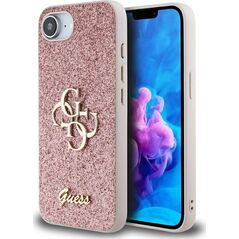 Etui Guess Fixed Glitter Big 4G do       iPhone 16e różowy