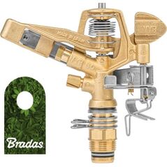 Bradas Mosiężny zraszacz pulsacyjny obrotowy regulowany sektorowy 360 GZ3/4" 35m 0260