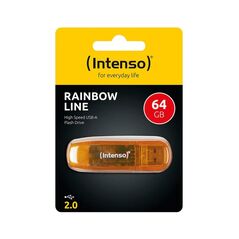 Intenso USB 2.0 Stick 64GB Rainbow Line Orange (3502490) (NSO3502490) έως 12 άτοκες Δόσεις