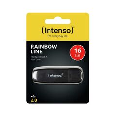 Intenso USB 2.0 Stick 16GB Rainbow Line Black (3502470) (NSO3502470) έως 12 άτοκες Δόσεις