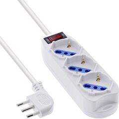 Πολύπριζο InLine® ΙΤΑΛΙΑΣ, 3 θέσεων, με διακόπτη, 1,5μ, λευκό