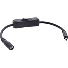 InLine® DC Καλώδιο με Διακόπτη, DC ST/BU 4,0x1,7mm, AWG 18, μαύρο, 0,20m