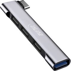 InLine® Slim USB-C Hub, 4-Port, USB 3.0 + 3x USB 2.0, λεπτός σχεδιασμός