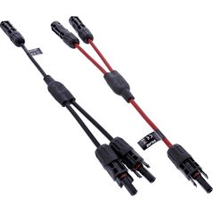 Σετ διανομέα ηλιακού καλωδίου InLine® 2-φορές μαύρο/κόκκινο 0,36m