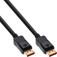100er Bulk-Pack InLine® DisplayPort 1.4 Καλώδιο μαύρο, επιχρυσωμένες επαφές, 0,5m