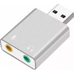 RoGer USB Audio card with microphone input / Virtual 7.1 / silver