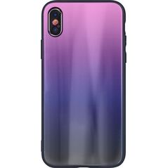 Mocco Aurora Glass Silicone Back Case for Apple iPhone 6 Plus / 6S Plus Pink - Black