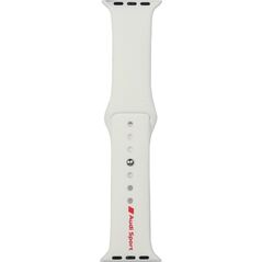 Λουράκι ρολογιού σιλικόνης Pasek Audi Sport Red Logo για Apple Watch 40/41/42mm λευκό