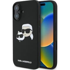 Karl Lagerfeld KLHMP16MSKCHPPLK iPhone16 Plus 6.7" black/black hardcase Silicone Double Heads Print
