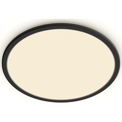 Surface LED light PHILIPS SUPERSLIM, IP44, 18 W, 2700 K, 1500 lm, dimmable, black, O29 cm