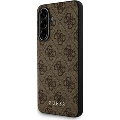Etui Guess 4G Metal Gold Logo do Samsung Galaxy A36 brązowy