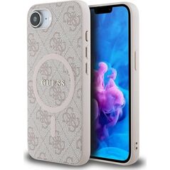 Etui Guess 4G Ring Classic Logo MagSafe  do iPhone 16e różowy