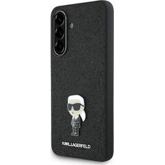 Etui Karl Lagerfeld Fixed Glitter Ikonik Logo Metal Pin do Samsung Galaxy A56 czarny