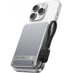 INIU Powerbank MagPro Slim - magnetyczny powerbank bezprzewodowy 5000mAh srebrny - Gwarancja bezpieczeństwa. Proste raty. Bezpłatna wysyłka od 170 zł.
