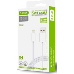 Καλώδιο D-Fruit USB-A - Lightning 1m, λευκό (DF106)