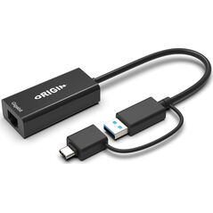 Μετατροπέας φύλου / καλωδίων USB3.0/USB-C Origin Storage OS-HUB-USB3/C-RJ45 Μαύρο