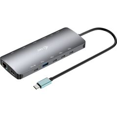 I-TEC USB-C Metal Nano Dock 2x HDMI 1x USB-C Video 1x GLAN 1x Audio/Mic 1xSD/microSD 1x USB 3.2 3x USB-C 3.2 Gen2 2x USB 2.0 PD140W
