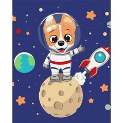 Malowanie po numerach - Pies astronauta 40x50cm