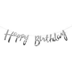 Girlanda Happy Birthday srebrna EDUKAMP