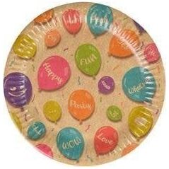 Talerze papierowe Kraft Balloons 12szt EDUKAMP