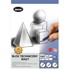 Blok techniczny A4/10K biały Premium EDUKAMP