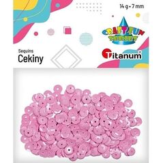 Cekiny 7mm okrągłe pastelowe 14g wrzosowe EDUKAMP