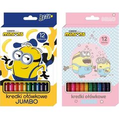 Kredki ołówkowe Jumbo 12 kolorów Minionki EDUKAMP