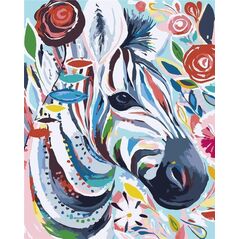 Malowanie po numerach - Zebra kolorowa 40x50cm EDUKAMP