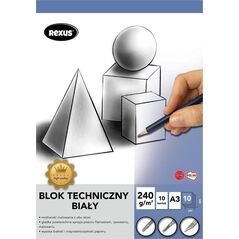 Blok techniczny A3/10K biały Premium EDUKAMP