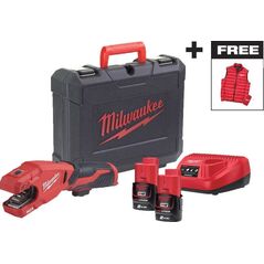 MILWAUKEE.PIPE CUTTER M12PCSSMC-202C + LAMP M18ALIS-0 AND SLEEVELESS