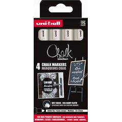 Uni Chalk marker sæt 4 stk PWE5 (4xwhite)