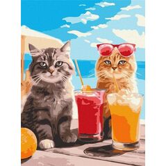 Norimpex Malowanie po numerach - Koty na wakacjach 30x40cm