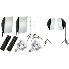 Zestaw studyjny Xrec Zestaw 10w1 2x Lampa Led 1600w 3000-6500k Pilot Softbox 50x70 Statyw 230 / 2x Led803