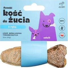 AZAN AZAN - Kość do żucia Adult z łososiem w skórze łososia z tymiankiem i bazylią 12cm