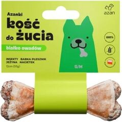 AZAN AZAN - Kość do żucia S/M z insektami, babką płesznik, jeżyną i nagietkiem 12cm