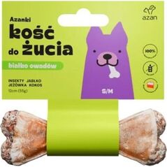 AZAN AZAN - Kość do żucia S/M z insektami, jabłkiem, jeżówką i kokosem 12cm