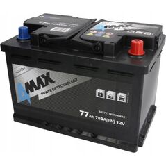 Επαναφορτιζόμενη μπαταρία 4MAX 12V 77Ah/760A (P+ τυπικός πόλος) 278x175x190 B13 - βάση ύψους 10.5 mm (εκκίνησης)