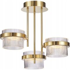 Lampa wisząca Italux Italux Tiara PND-77362-3-24W-GD lampa wisząca zwis 3x24W LED 3000K złota/transparentna