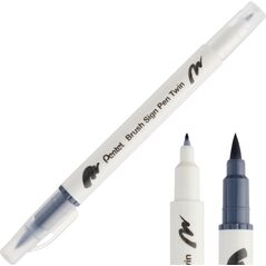 Pisak Brush Pentel Dwustronny Jasno Szary SESW30C-T112