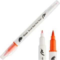 Pisak Brush Pentel Dwustronny Pomarańczowy SESW30C-T107