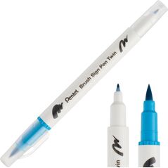 Pisak Brush Pentel Dwustronny Turkusowy SESW30C-T114