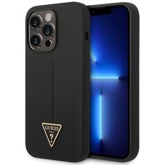 Guess GUHCP14XSLTGK Apple iPhone 14 Pro Max black hardcase Silicone Triangle