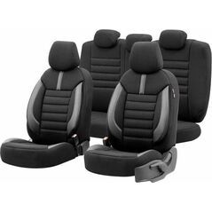 AMiO Komplet pokrowców na fotele samochodowe OTOM LIMITED 102 BLACK/GREY 3-ZIP