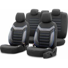 AMiO Komplet pokrowców na fotele samochodowe OTOM INDIVIDUAL 203 BLACK/BLUE 3-ZIP