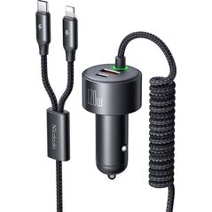 Ładowarka samochodowa Mcdodo CC-0370, USB-C, Lightning, 120W, chowane kable