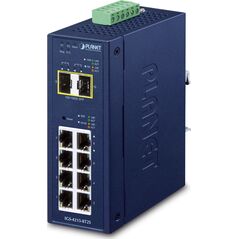 PLANET IP30 Industrial L2/L4 8-Port Zarządzany L2/L4 Gigabit Ethernet (10/100/1000) Niebieski