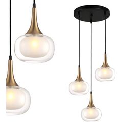 Lampa wisząca Italux Wisząca lampa salonowa Konila do przedpokoju mosiądz