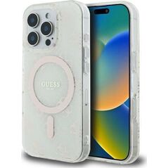 Guess Guess GUHMP16LH4DTEH iPhone 16 Pro 6.3" biały/white hardcase IML 4G Background MagSafe