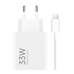 Φορτιστής Ταξιδίου Ταχείας Φόρτισης Xiaomi Combo με Έξοδο USB A 33W & Καλώδιο USB C 1m Λευκό 6932554418366 6932554418366 έως και 12 άτοκες δόσεις